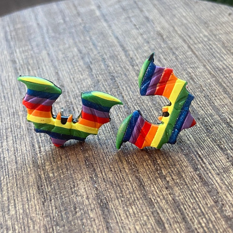 Rainbow Flapping Bat Studs