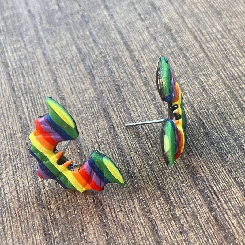 Rainbow Flapping Bat Studs