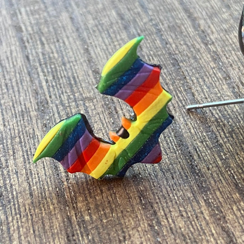 Rainbow Flapping Bat Studs