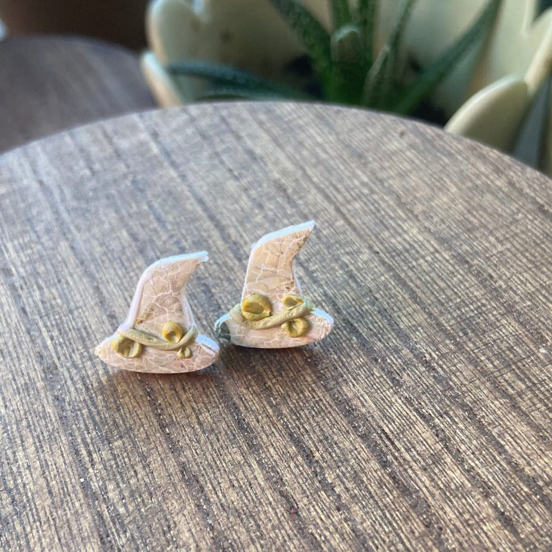 Green Witch Hat Studs