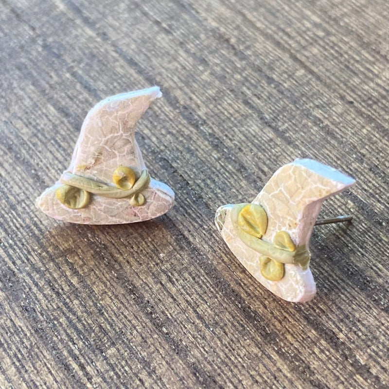 Green Witch Hat Studs