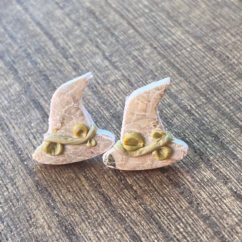 Green Witch Hat Studs