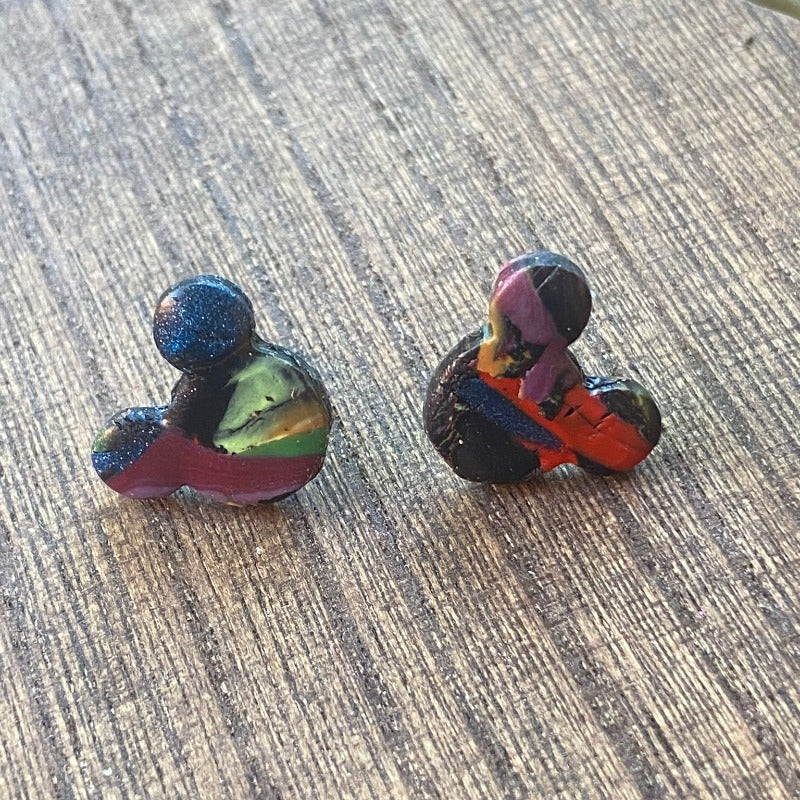 Color Smash Mouse Ear Studs