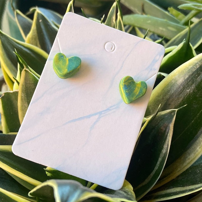 Green Heart Studs