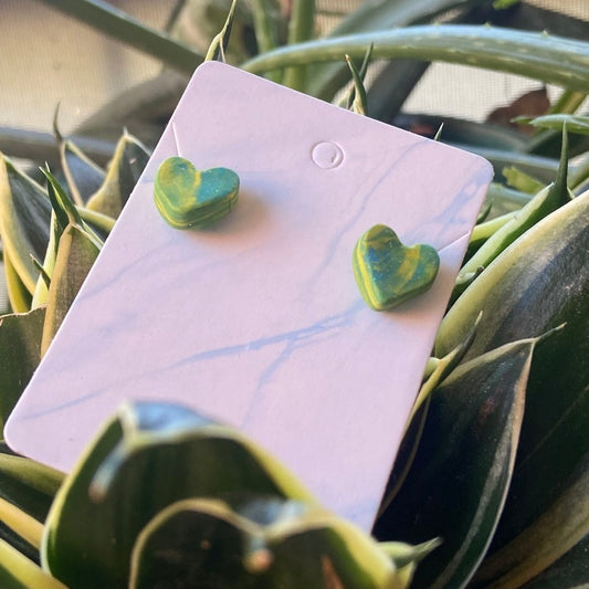 Green Heart Studs