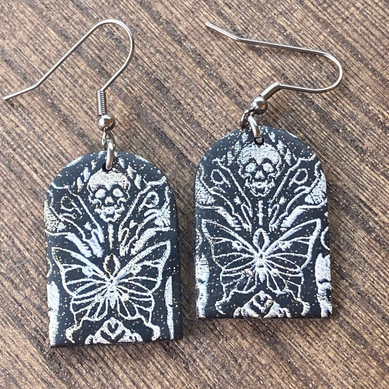 Skull and Moth Dangles