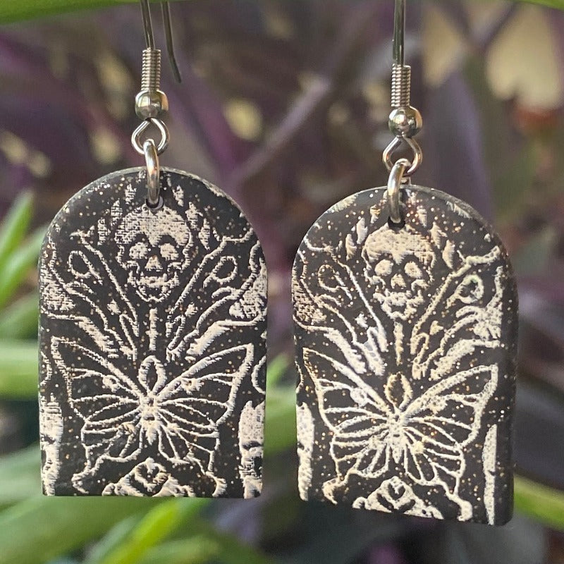 Skull and Moth Dangles