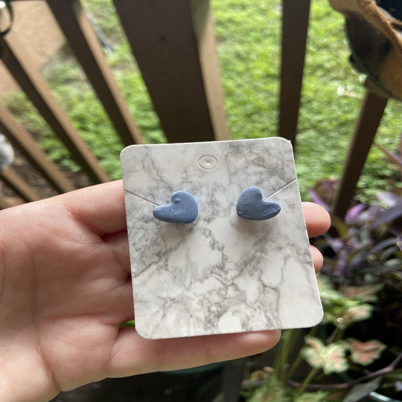 Blue Heart Studs